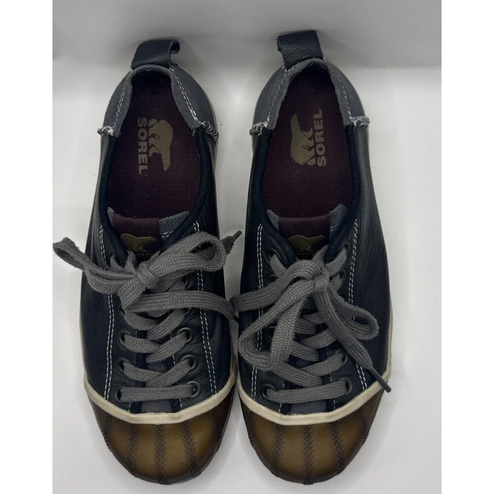 Sorel Sentry low-top sneakers dark gray leather upper Rubber Toe Size 7 Eur 36.5